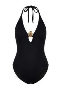 TRENDYOLMİLLA Black Sea Shell with accessories Covered brazilian Swimsuit - Image 5