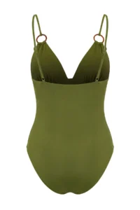TRENDYOLMİLLA Khaki with accessories V-neck Covered Regular Swimsuit - Image 6