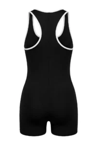 TRENDYOLMİLLA Black Zipper Detailed Color Blocked Barbell Collar Covered Swimmer/Surfer OF shorts Swimsuit - Image 4