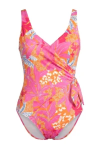 TRENDYOLMİLLA Floral Patterned Binding Detailed V-neck Covered Regular Swimsuit - Image 5