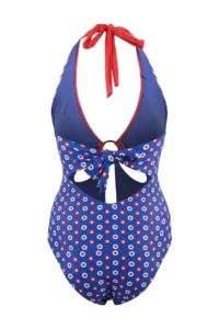 TRENDYOLMİLLA Geometric Patterned Deep V-neck Covered Cut Out Detailed with accessories Regular Swimsuit - Image 6
