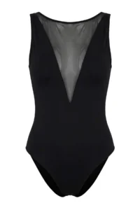TRENDYOLMİLLA Black Mesh Detailed Barbell Collar Covered brazilian Swimsuit - Image 5