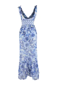 TRENDYOLMİLLA Floral Patterned Covered Deep V-neck Regular 2 Sets Set Skirt Swimsuit - Image 6