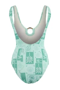 TRENDYOLMİLLA Tropical Patterned textured U-Neck Covered with accessories Swimsuit - Image 2