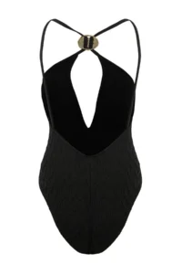TRENDYOLMİLLA Black textured Deep V-neck Covered with accessories brazilian Swimsuit - Image 8