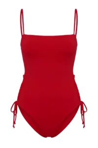TRENDYOLMİLLA Rejection Strapless Covered Piped Regular Swimsuit