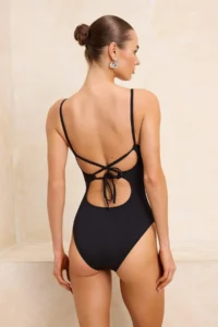 TRENDYOLMİLLA Black U-Neck Low-cut back Covered Regular Basic Swimsuit - Image 4