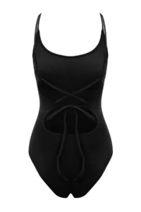 TRENDYOLMİLLA Black U-Neck Low-cut back Covered Regular Basic Swimsuit - Image 6
