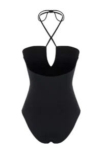 TRENDYOLMİLLA Black Strapless Covered Regular Swimsuit - Image 2