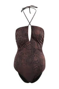 TRENDYOLMİLLA Leopard Patterned Strapless Covered Regular Swimsuit