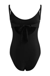 TRENDYOLMİLLA Black V-neck Covered Regular Swimsuit - Image 2