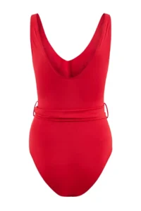 TRENDYOLMİLLA Rejection V-neck Covered with accessories Regular Swimsuit - Image 2