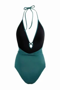 TRENDYOLMİLLA Petrol Blue Blue Blue Deep V-neck Covered tied up High Leg brazilian Swimsuit - Image 2
