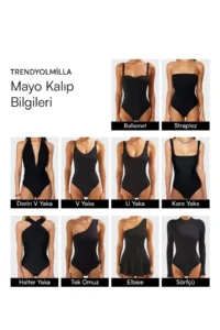 TRENDYOLMİLLA Black Triangle Covered with accessories brazilian Mayokini - Image 6