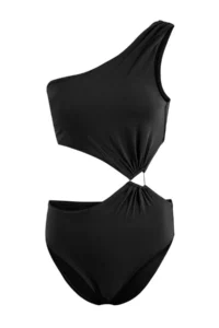 TRENDYOLMİLLA Black One Shoulder Covered with accessories Regular Mayokini