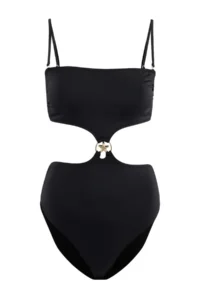 TRENDYOLMİLLA Black Strapless Covered Casting with accessories Regular Swimsuit