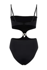 TRENDYOLMİLLA Black Strapless Covered Casting with accessories Regular Swimsuit - Image 2