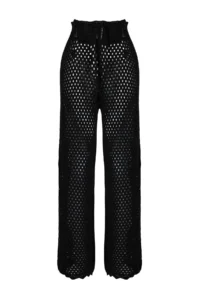 TRENDYOLMİLLA Black Knitwear LONG Regular Waist Beach Pantolonu