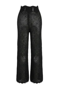 TRENDYOLMİLLA Black Knitwear LONG Regular Waist Beach Pantolonu - Image 2