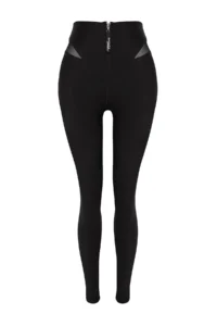 TRENDYOLMİLLA X Sagaza Studio Black Shaping Tulle Detailed Full Size Sports Leggings - Image 7