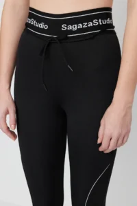 TRENDYOLMİLLA X Sagaza Studio Black Shaping Sports Leggings with Cord Piping Detail and Push Up Stitching - Image 6