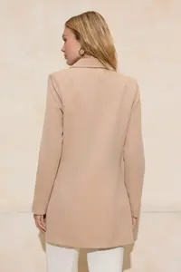 Trendyol Modest Mink Double buttoned Pocket Detail Lined Blazer Weaving Jacket - Image 4