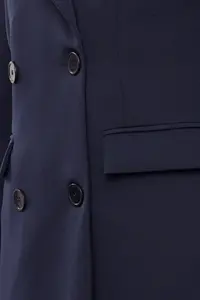 Trendyol Modest Navy Blue Double buttoned Pocket Detail Lined Blazer Weaving Jacket - Image 4
