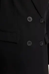 Trendyol Modest Black Double Button Detailed with pocket Lined Blazer Weaving Jacket - Image 5