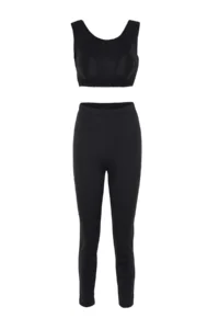Trendyol Modest Black Fully Closed Performance Knitting Lycra 4 Sets Swimsuit Set - Image 12