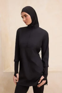 Trendyol Modest Black Fully Closed Performance Knitting Lycra 4 Sets Swimsuit Set - Image 2