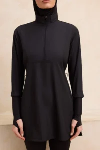 Trendyol Modest Black Fully Closed Performance Knitting Lycra 4 Sets Swimsuit Set - Image 3