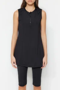 Trendyol Modest Black Zipper Detailed Half Closed 3 Sets Swimsuit Set - Image 3