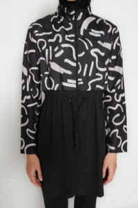 Trendyol Modest Black Parachute Quick Drying Performance Surf Hijab Haşema 4 Sets Swimsuit Set - Image 4