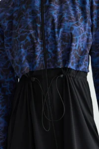 Trendyol Modest Indigo Full Closed Parachute Quick Drying Material Holiday 4 Sets Patterned Swimsuit Set - Image 3