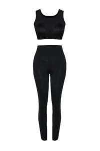 Trendyol Modest Indigo Full Closed Parachute Quick Drying Material Holiday 4 Sets Patterned Swimsuit Set - Image 7
