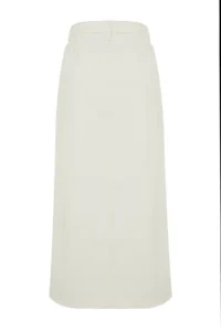 TRENDYOLMİLLA Ecru Button Closure Denim Jeans Skirt - Image 16