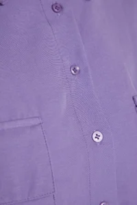 Trendyol Modest Purple Sleeves Adjustable Drawstring Detailed Weaving Cotton Shirt - Image 7