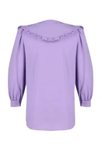 Trendyol Modest Lilac Baby Collar Cotton Weaving Shirt - Image 8