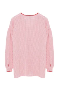 Trendyol Modest Pink Heart Pocket Detail seersucker Weaving Shirt - Image 7