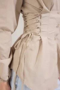 Trendyol Modest Stone Belde Binding Detailed Weaving Shirt - Image 3