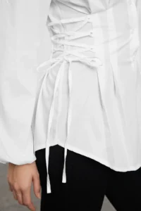 Trendyol Modest Ecru Belde Binding Detailed Weaving Shirt - Image 4