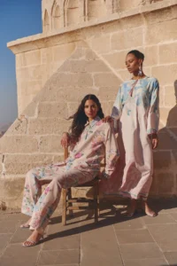 Trendyol Modest Powder Pink Floral linen look Weaving Shirt - Image 2