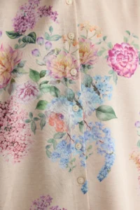 Trendyol Modest Powder Pink Floral linen look Weaving Shirt - Image 6