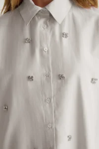 Trendyol Modest Stone Stone Accessory Detailed Weaving Shirt - Image 4