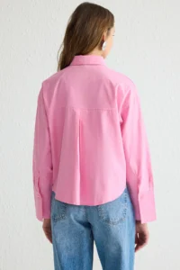 Trendyol Modest Pink Stone Accessory Detailed Weaving Shirt - Image 6