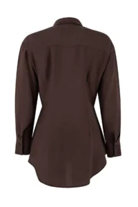 Trendyol Modest Brown Flowy Hair Clip Detailed Comfortable Pattern Shirt - Image 6