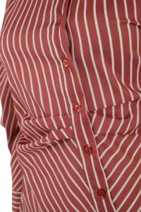 Trendyol Modest Rejection Striped Sleeve Detailed Asymmetric Fitted Shirt - Image 6