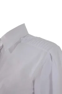 Trendyol Modest White Fitted Balloon Kollu Fitted/Bele Oturan Cotton Shirt - Image 4
