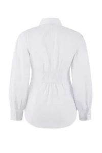 Trendyol Modest White Fitted Balloon Kollu Fitted/Bele Oturan Cotton Shirt - Image 6