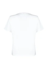 Trendyol Curve White Boyfriend Fit Yanda Snap Snap Detailed 100% Cotton Knitting Plus Size T-Shirt - Image 8